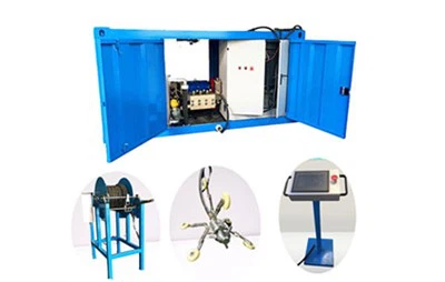 Equipo de limpieza por chorro de agua a alta presión automático de alcantarillado industrial grande